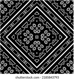 Black and white abstract geometric seamless pattern with wavy shapes, and curved lines.  monochrome mandala. striped background. Repeat design for decor, cover, print.