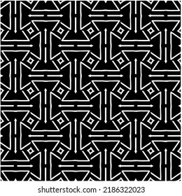Black and white abstract geometric seamless pattern with wavy shapes, and curved lines. Simple monochrome texture. Op art graphic background. Repeat design for decor, cover, print.