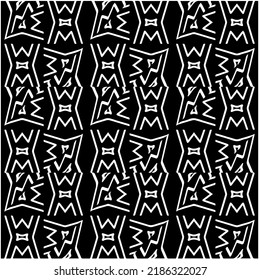 Black and white abstract geometric seamless pattern with wavy shapes, and curved lines. Simple monochrome texture. Op art graphic background. Repeat design for decor, cover, print.