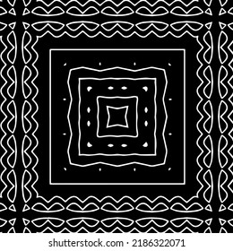 Patrón geométrico uniforme abstracto en blanco y negro con formas onduladas y líneas curvadas.  textura monocroma. fondo rayado. Repetir el diseño para la decoración, portada, impresión.