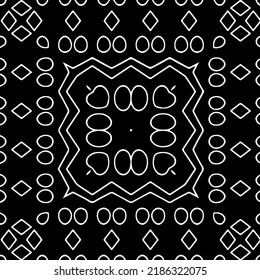 Black and white abstract geometric seamless pattern with wavy shapes, and curved lines.  monochrome texture.. striped background. Repeat design for decor, cover, print.