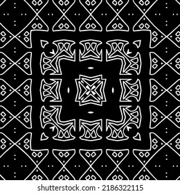 Patrón geométrico uniforme abstracto en blanco y negro con formas onduladas y líneas curvadas.  textura monocroma. fondo rayado. Repetir el diseño para la decoración, portada, impresión.