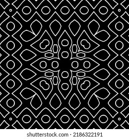 Black and white abstract geometric seamless pattern with wavy shapes, and curved lines.  monochrome texture.. striped background. Repeat design for decor, cover, print.