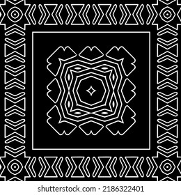 Black and white abstract geometric seamless pattern with wavy shapes, and curved lines.  monochrome texture.. striped background. Repeat design for decor, cover, print.