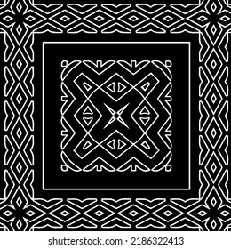 Black and white abstract geometric seamless pattern with wavy shapes, and curved lines.  monochrome texture.. striped background. Repeat design for decor, cover, print.