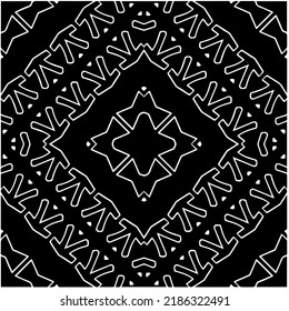 Black and white abstract geometric seamless pattern with wavy shapes, and curved lines.  monochrome texture.. striped background. Repeat design for decor, cover, print.