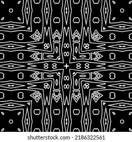 Schwarz-Weiß abstraktes geometrisches, nahtloses Muster mit gewölbten Formen und abgerundeten Linien.  monochrome Textur.. gestreifter Hintergrund. Wiederholen Sie Design für Dekor, Abdeckung, Druck.