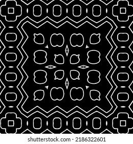 Black and white abstract geometric seamless pattern with wavy shapes, and curved lines.  monochrome texture.. striped background. Repeat design for decor, cover, print.