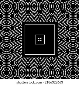 Black and white abstract geometric seamless pattern with wavy shapes, and curved lines.  monochrome texture.. striped background. Repeat design for decor, cover, print.