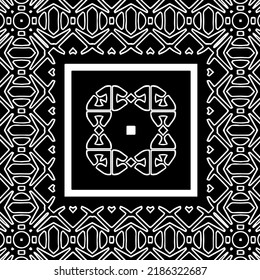 Schwarz-Weiß abstraktes geometrisches, nahtloses Muster mit gewölbten Formen und abgerundeten Linien.  monochrome Textur.. gestreifter Hintergrund. Wiederholen Sie Design für Dekor, Abdeckung, Druck.