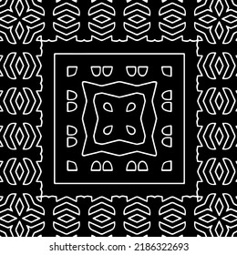 Schwarz-Weiß abstraktes geometrisches, nahtloses Muster mit gewölbten Formen und abgerundeten Linien.  monochrome Textur.. gestreifter Hintergrund. Wiederholen Sie Design für Dekor, Abdeckung, Druck.