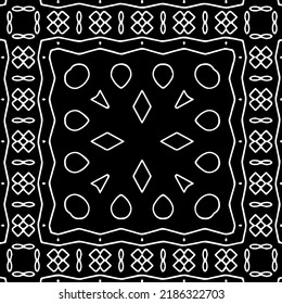 Patrón geométrico uniforme abstracto en blanco y negro con formas onduladas y líneas curvadas.  textura monocroma. fondo rayado. Repetir el diseño para la decoración, portada, impresión.