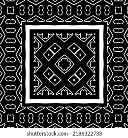 Schwarz-Weiß abstraktes geometrisches, nahtloses Muster mit gewölbten Formen und abgerundeten Linien.  monochrome Textur.. gestreifter Hintergrund. Wiederholen Sie Design für Dekor, Abdeckung, Druck.