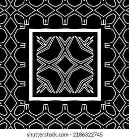 Black and white abstract geometric seamless pattern with wavy shapes, and curved lines.  monochrome texture.. striped background. Repeat design for decor, cover, print.