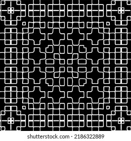 Black and white abstract geometric seamless pattern with wavy shapes, and curved lines.  monochrome texture.. striped background. Repeat design for decor, cover, print.