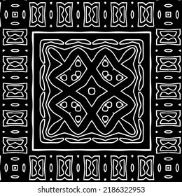 Black and white abstract geometric seamless pattern with wavy shapes, and curved lines.  monochrome texture.. striped background. Repeat design for decor, cover, print.