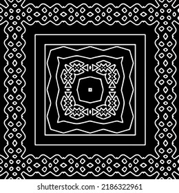 Black and white abstract geometric seamless pattern with wavy shapes, and curved lines.  monochrome texture.. striped background. Repeat design for decor, cover, print.