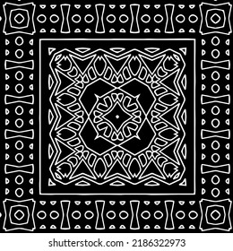 Black and white abstract geometric seamless pattern with wavy shapes, and curved lines.  monochrome texture.. striped background. Repeat design for decor, cover, print.