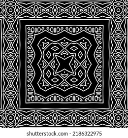 Schwarz-Weiß abstraktes geometrisches, nahtloses Muster mit gewölbten Formen und abgerundeten Linien.  monochrome Textur.. gestreifter Hintergrund. Wiederholen Sie Design für Dekor, Abdeckung, Druck.