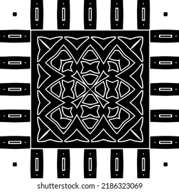 Black and white abstract geometric seamless pattern with wavy shapes, and curved lines.  monochrome texture.. striped background. Repeat design for decor, cover, print.