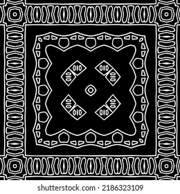 Black and white abstract geometric seamless pattern with wavy shapes, and curved lines.  monochrome texture.. striped background. Repeat design for decor, cover, print.