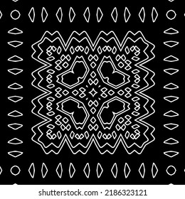 Black and white abstract geometric seamless pattern with wavy shapes, and curved lines.  monochrome texture.. striped background. Repeat design for decor, cover, print.