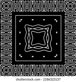 Patrón geométrico uniforme abstracto en blanco y negro con formas onduladas y líneas curvadas.  textura monocroma. fondo rayado. Repetir el diseño para la decoración, portada, impresión.