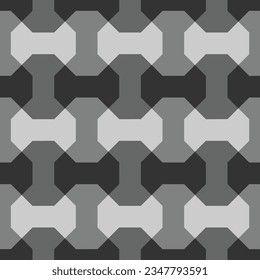 Black and white abstract geometric seamless pattern. Vector illusive background. Futuristic vibrant design. 