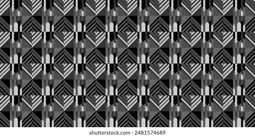 Black and white abstract geometric seamless pattern. minimalist style art background for children or trendy design with basic shapes. 