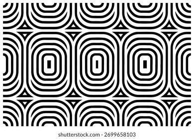 Modelo inconsútil geométrico abstracto blanco y negro, fondo de Vector óptico minimalista moderno