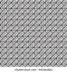 Black and white abstract geometric seamless pattern.