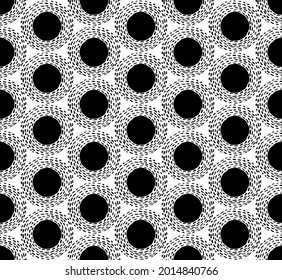 black and white abstract geometric shapes seamless pattern, vector illustration endless repeatable texture background