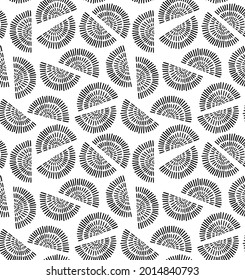 black and white abstract geometric shapes seamless pattern, vector illustration endless repeatable texture background