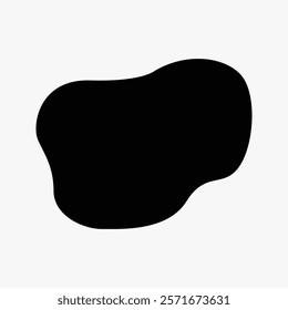 Black and white abstract graphic shape vector. Black blob badge clip art vector. Abstract free form shape vector element. Graphic vector shape on white background