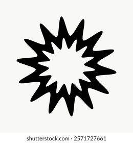 Black and white abstract graphic shape vector. Starburst shape clip art vector. Abstract Starburst shape vector element. Abstract Starburst graphic vector shape on white background