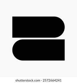 Black and white abstract graphic shape vector. Geometric shape clipart vector. Abstract geometric shape vector element. Geometric vector shape on white background
