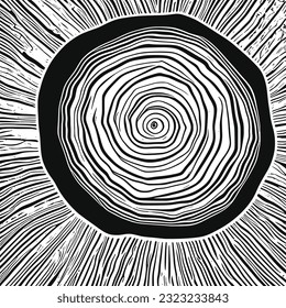 Black and white abstract graphics, vector drawing 