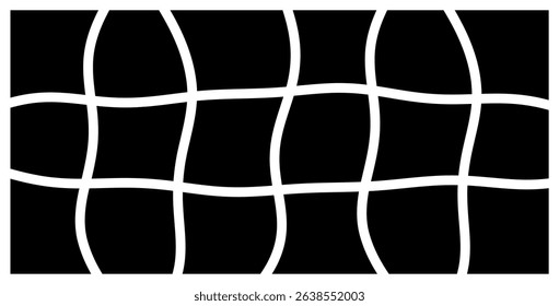  A Black and White Abstract Grid Pattern with Wavy Lines and Distorted Rectangles. blank collage frame photo part or picture Vector mockup. frame. picture college. picture frames.