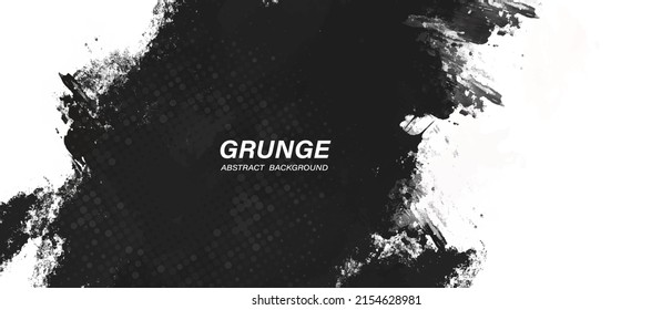 Abstrakter, schwarz-weißer Grunge-Hintergrund mit Halftone-Stil.