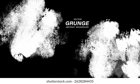 Black and white abstract grunge background with scattered paint texture