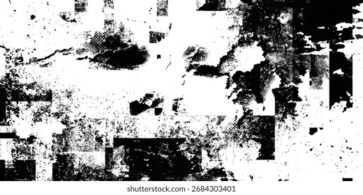 Black and white abstract grunge background with papercut, splashes for style effect grunge isolated on white background.	
