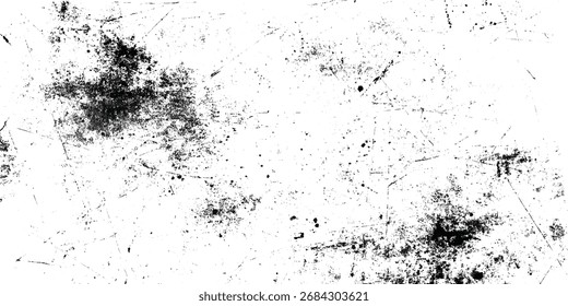 Fundo de grunge abstrato preto e branco com recorte de papel, respingos para efeito de estilo grunge isolado no fundo branco.