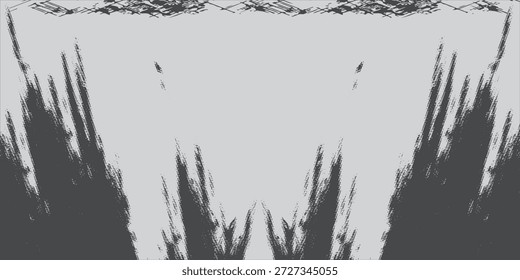 Fundo grunge abstrato preto e branco com texturas de escova caóticas, perfeito para projetos artísticos e editoriais