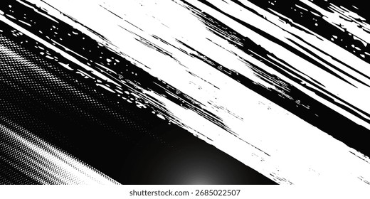 Black and white abstract grunge grid polka dot halftone background pattern. modern vector