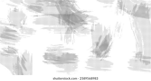 Black and white abstract grunge halftone pattern texture background