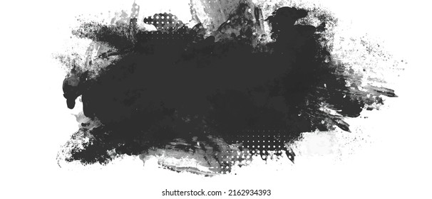 Black and white abstract grunge paint texture background.