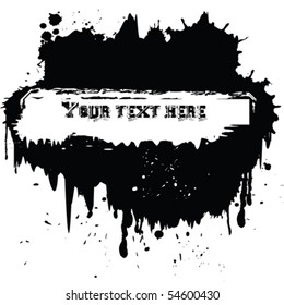 Black and white abstract grunge paint splat background