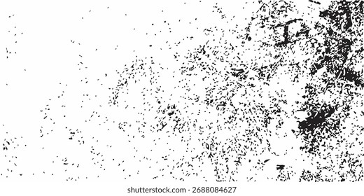 Diseño abstracto de textura grunge en blanco y negro con salpicaduras de pintura sucia e ilustración de borde de tinta.	