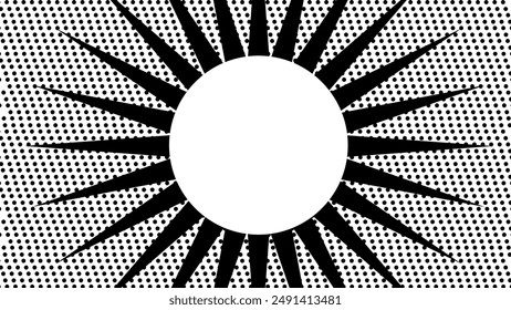 Black and white abstract halftone background with space for text
