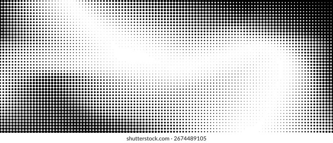 Fundo de textura de ponto de meio-tom abstrato em preto e branco
